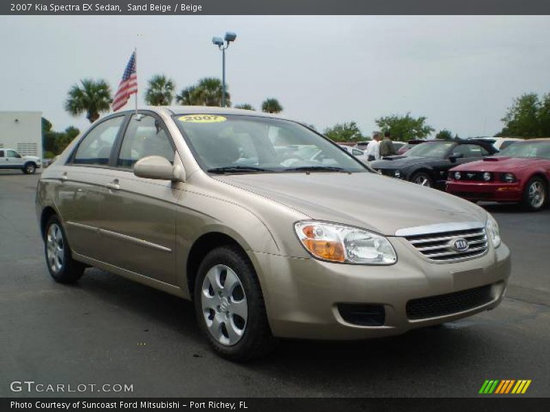 Sand Beige / Beige 2007 Kia Spectra EX Sedan