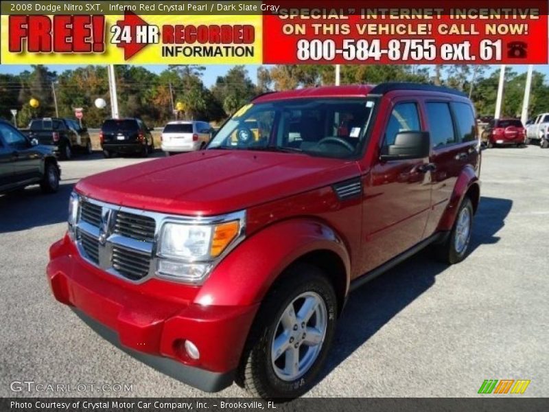 Inferno Red Crystal Pearl / Dark Slate Gray 2008 Dodge Nitro SXT