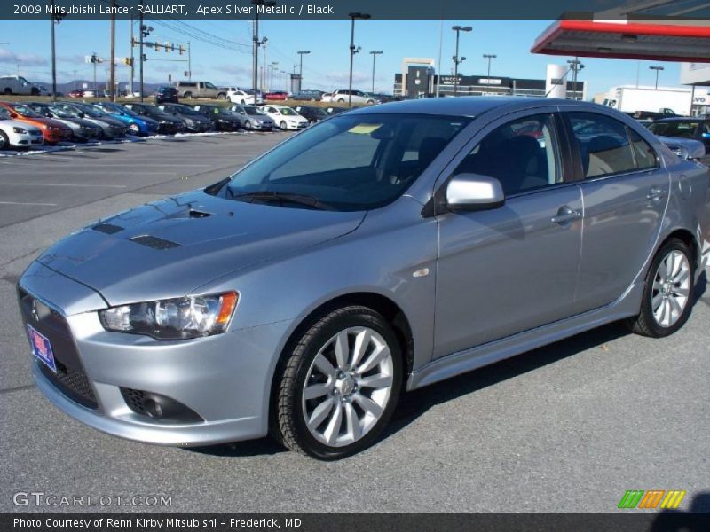Apex Silver Metallic / Black 2009 Mitsubishi Lancer RALLIART