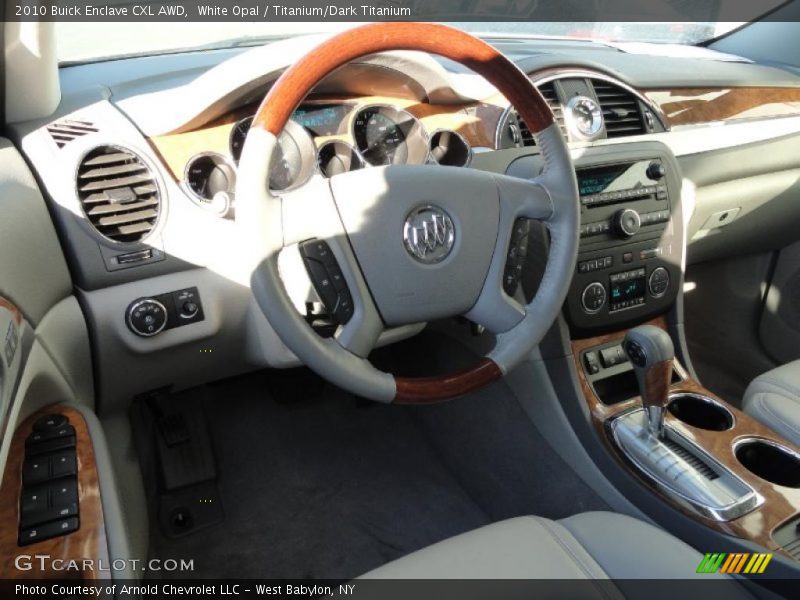 White Opal / Titanium/Dark Titanium 2010 Buick Enclave CXL AWD