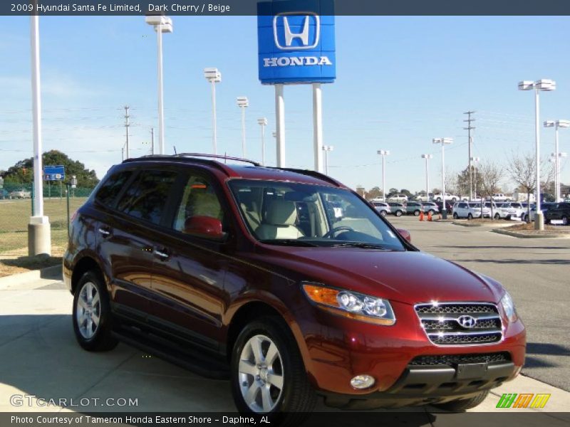 Dark Cherry / Beige 2009 Hyundai Santa Fe Limited