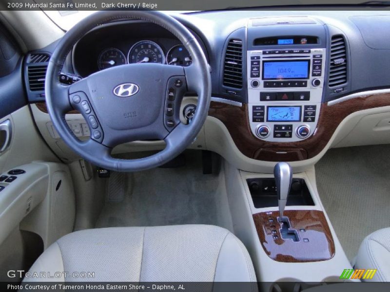 Dark Cherry / Beige 2009 Hyundai Santa Fe Limited