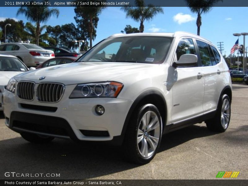 Alpine White / Sand Beige Nevada Leather 2011 BMW X3 xDrive 35i