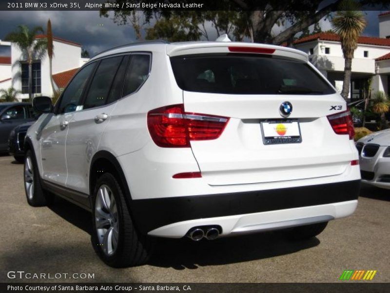 Alpine White / Sand Beige Nevada Leather 2011 BMW X3 xDrive 35i