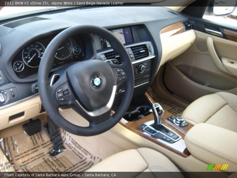 Sand Beige Nevada Leather Interior - 2011 X3 xDrive 35i 