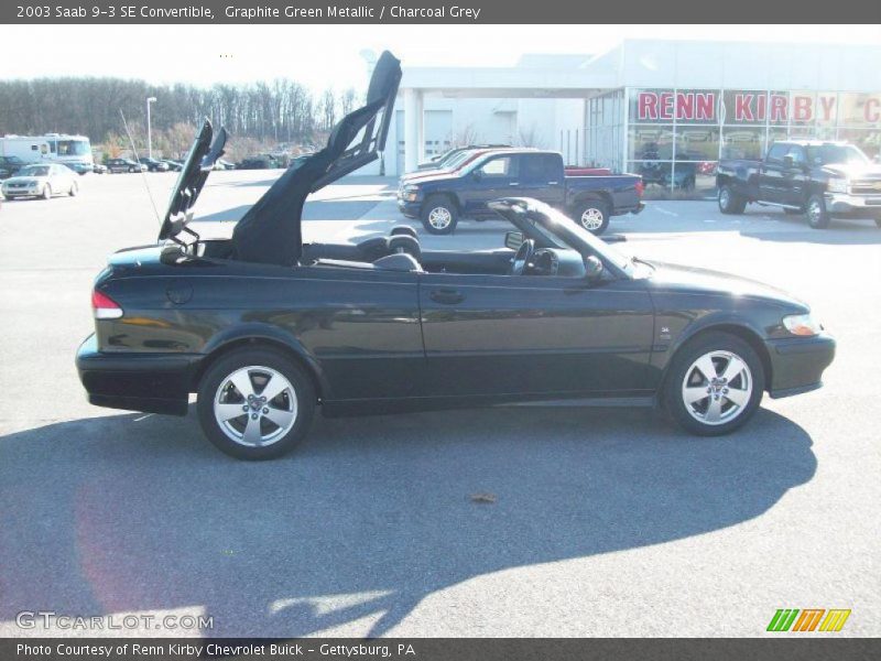 Graphite Green Metallic / Charcoal Grey 2003 Saab 9-3 SE Convertible