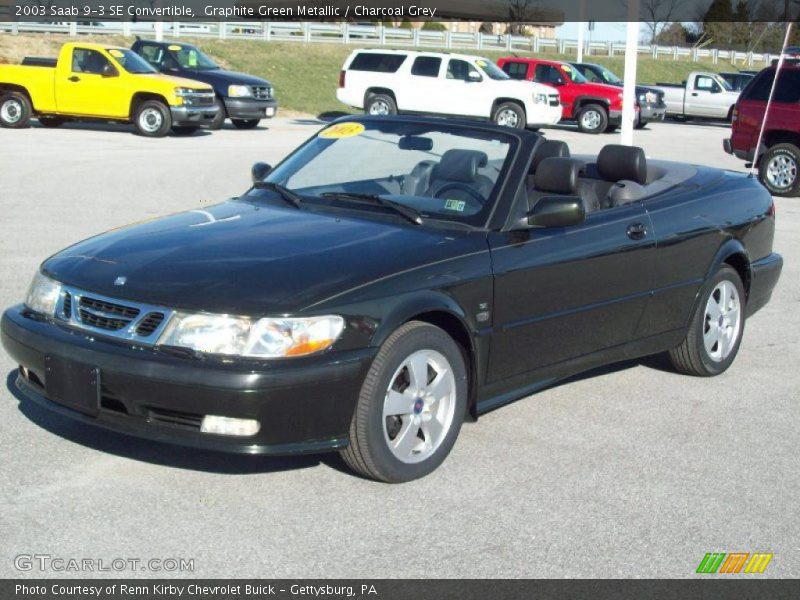 Graphite Green Metallic / Charcoal Grey 2003 Saab 9-3 SE Convertible