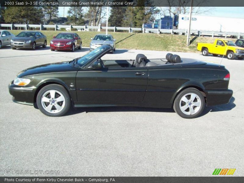 Graphite Green Metallic / Charcoal Grey 2003 Saab 9-3 SE Convertible