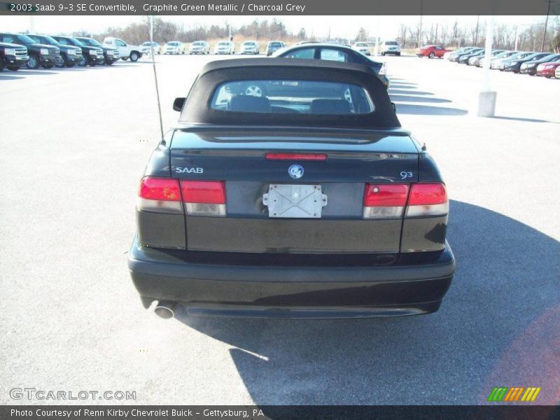 Graphite Green Metallic / Charcoal Grey 2003 Saab 9-3 SE Convertible