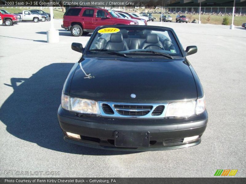 Graphite Green Metallic / Charcoal Grey 2003 Saab 9-3 SE Convertible