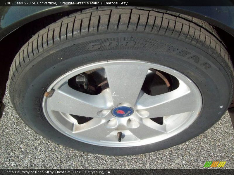 Graphite Green Metallic / Charcoal Grey 2003 Saab 9-3 SE Convertible