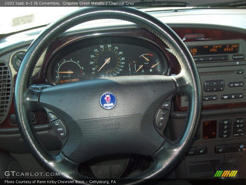Graphite Green Metallic / Charcoal Grey 2003 Saab 9-3 SE Convertible