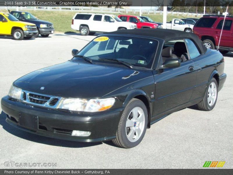 Graphite Green Metallic / Charcoal Grey 2003 Saab 9-3 SE Convertible
