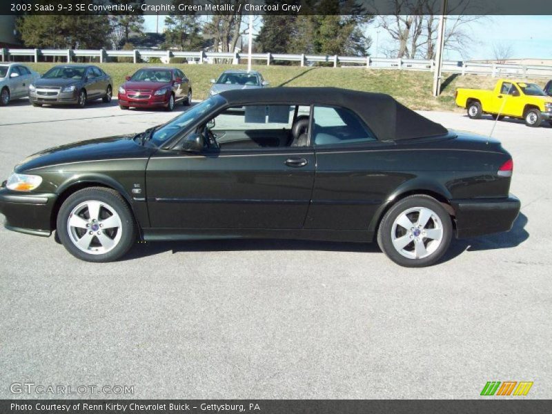 Graphite Green Metallic / Charcoal Grey 2003 Saab 9-3 SE Convertible
