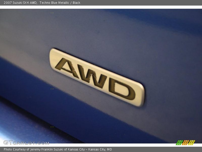 Techno Blue Metallic / Black 2007 Suzuki SX4 AWD