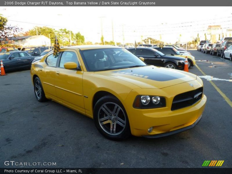 Top Banana Yellow / Dark Slate Gray/Light Graystone 2006 Dodge Charger R/T Daytona