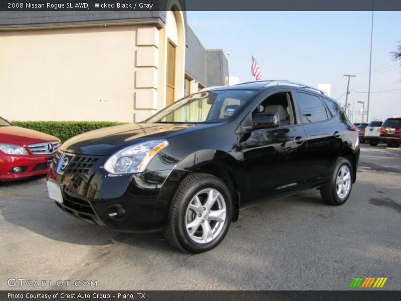 Wicked Black / Gray 2008 Nissan Rogue SL AWD