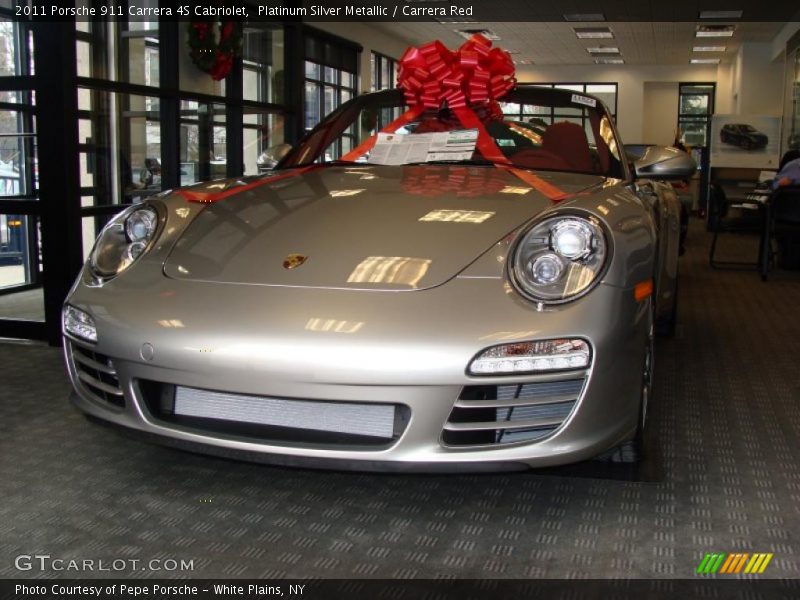 Platinum Silver Metallic / Carrera Red 2011 Porsche 911 Carrera 4S Cabriolet