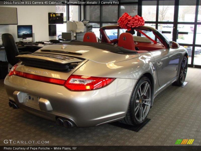 Platinum Silver Metallic / Carrera Red 2011 Porsche 911 Carrera 4S Cabriolet