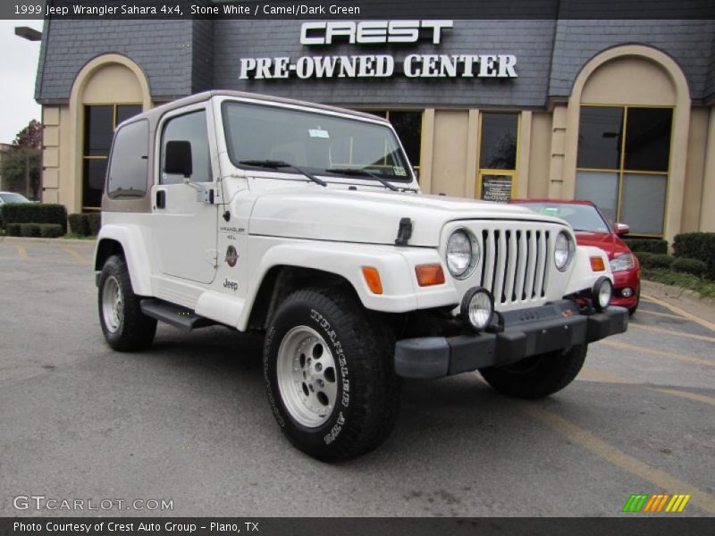 Stone White / Camel/Dark Green 1999 Jeep Wrangler Sahara 4x4