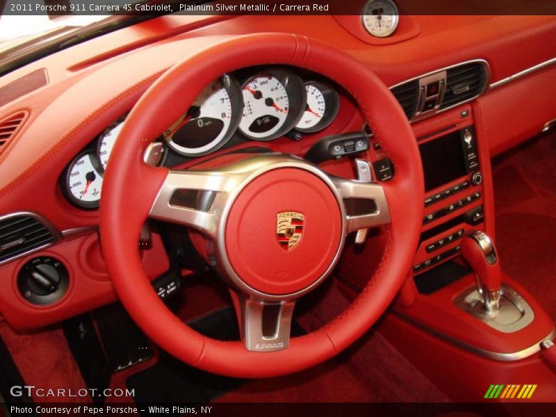 Platinum Silver Metallic / Carrera Red 2011 Porsche 911 Carrera 4S Cabriolet
