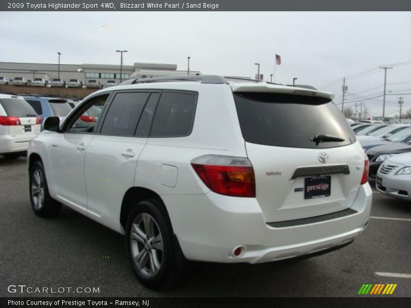 Blizzard White Pearl / Sand Beige 2009 Toyota Highlander Sport 4WD