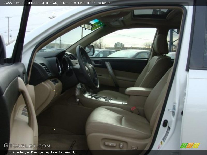 Blizzard White Pearl / Sand Beige 2009 Toyota Highlander Sport 4WD