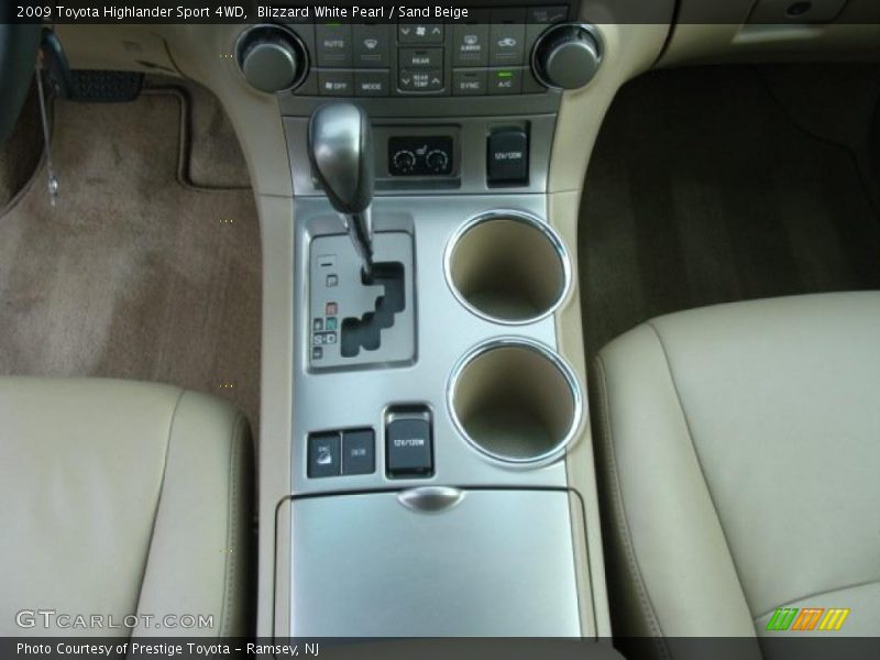 Blizzard White Pearl / Sand Beige 2009 Toyota Highlander Sport 4WD