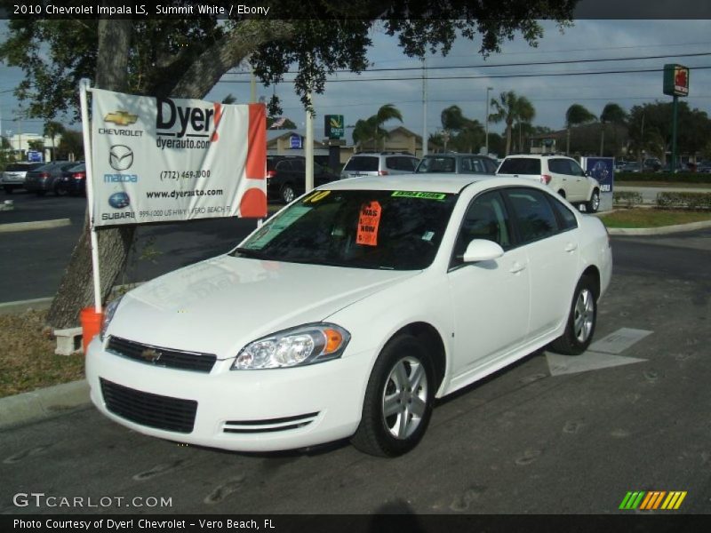 Summit White / Ebony 2010 Chevrolet Impala LS