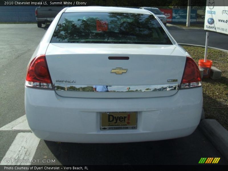 Summit White / Ebony 2010 Chevrolet Impala LS