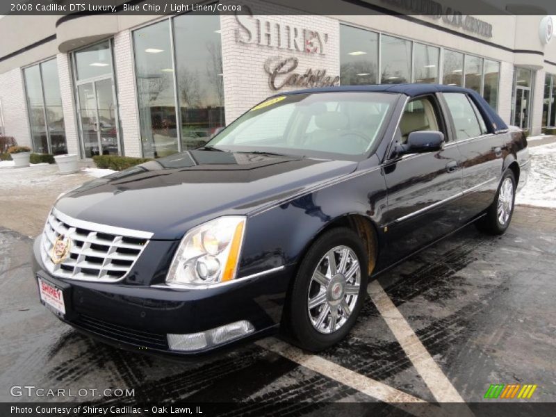 Blue Chip / Light Linen/Cocoa 2008 Cadillac DTS Luxury