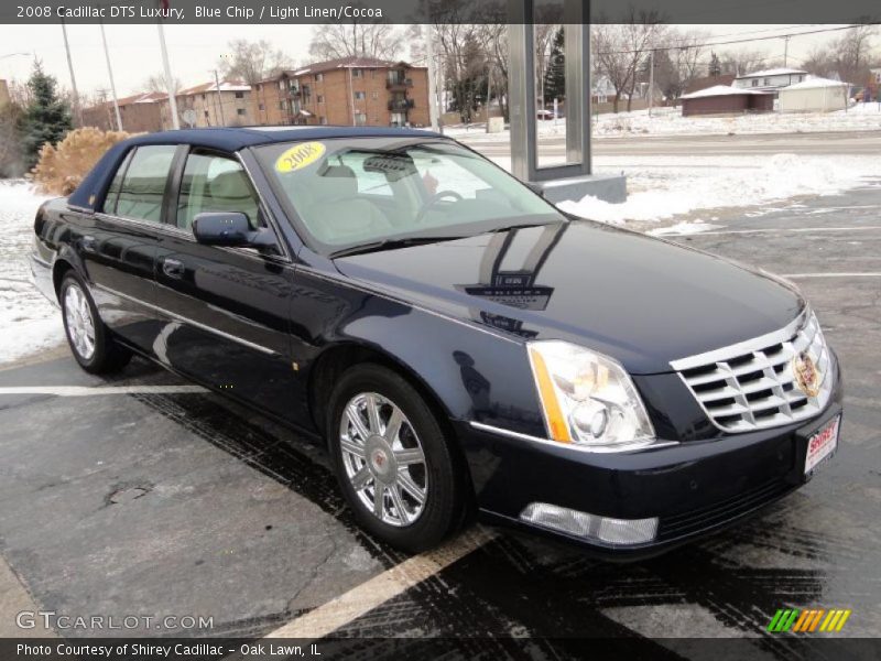 Blue Chip / Light Linen/Cocoa 2008 Cadillac DTS Luxury