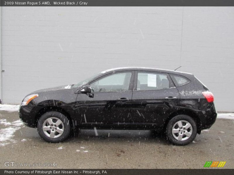 Wicked Black / Gray 2009 Nissan Rogue S AWD