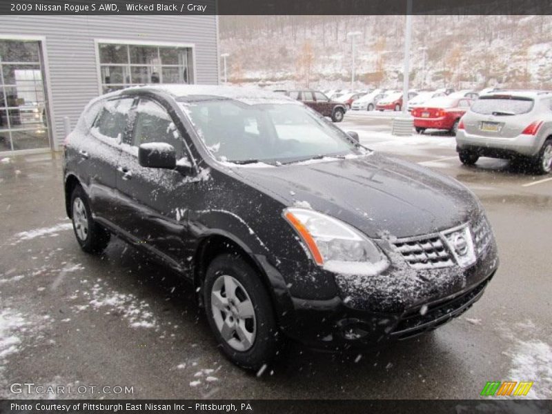 Wicked Black / Gray 2009 Nissan Rogue S AWD