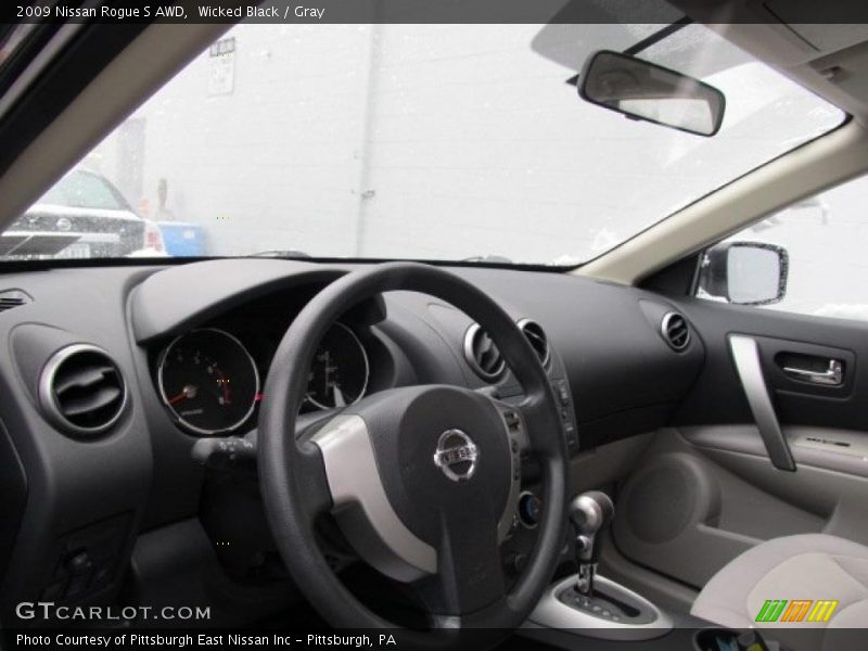 Wicked Black / Gray 2009 Nissan Rogue S AWD
