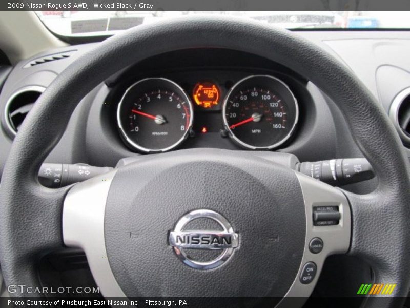 Wicked Black / Gray 2009 Nissan Rogue S AWD