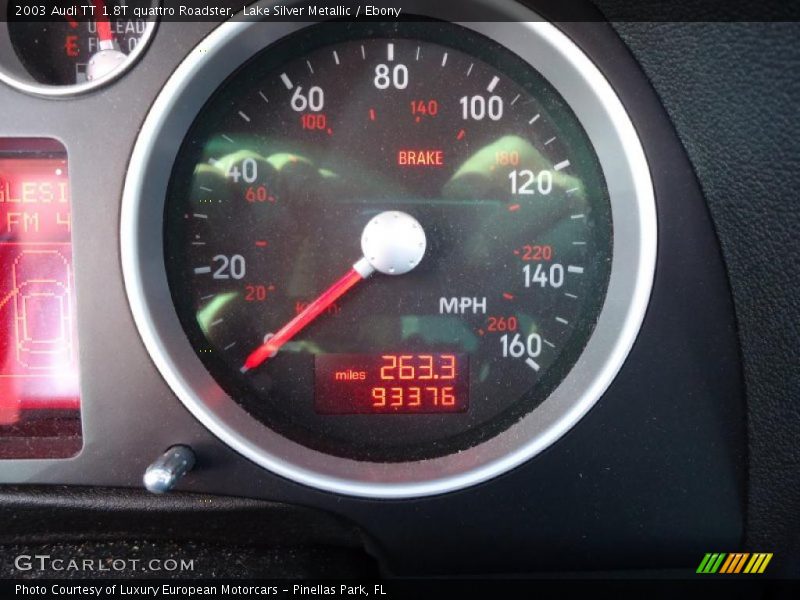 Lake Silver Metallic / Ebony 2003 Audi TT 1.8T quattro Roadster