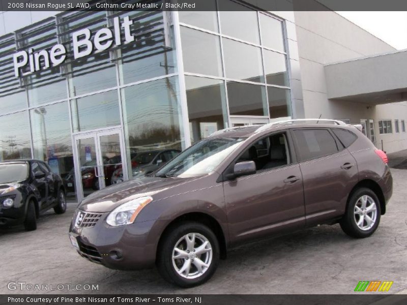 Gotham Gray Metallic / Black/Red 2008 Nissan Rogue SL AWD