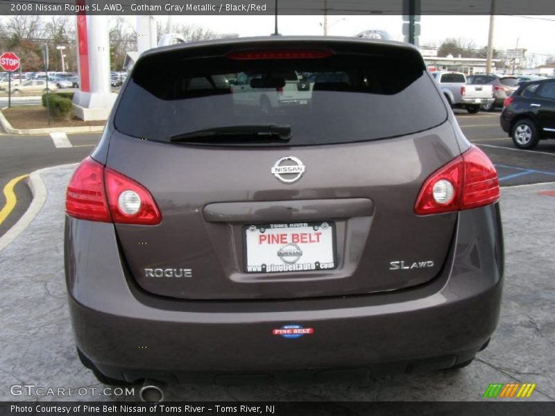 Gotham Gray Metallic / Black/Red 2008 Nissan Rogue SL AWD