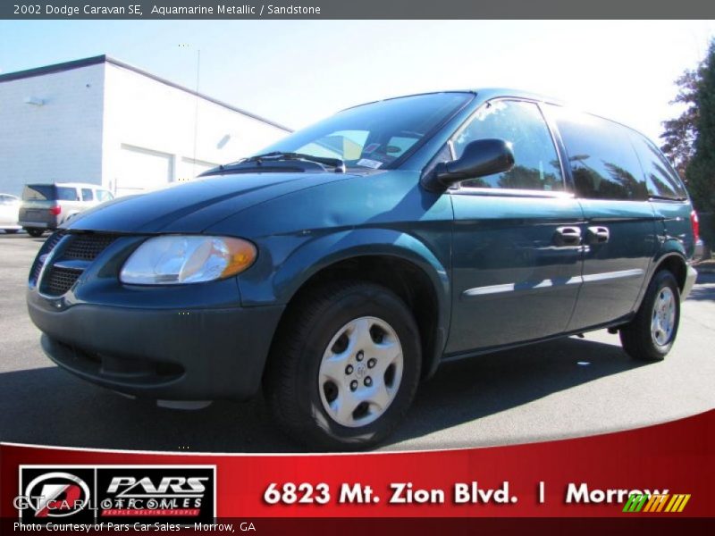 Aquamarine Metallic / Sandstone 2002 Dodge Caravan SE