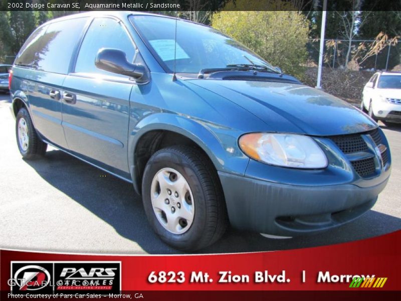 Aquamarine Metallic / Sandstone 2002 Dodge Caravan SE