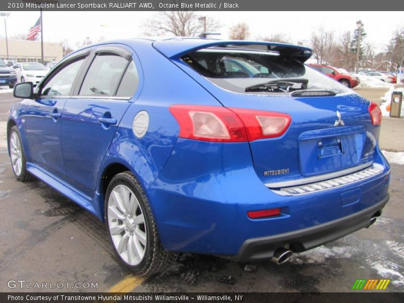 Octane Blue Metallic / Black 2010 Mitsubishi Lancer Sportback RALLIART AWD