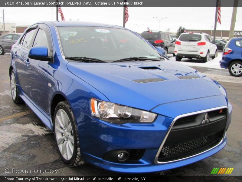 Octane Blue Metallic / Black 2010 Mitsubishi Lancer Sportback RALLIART AWD