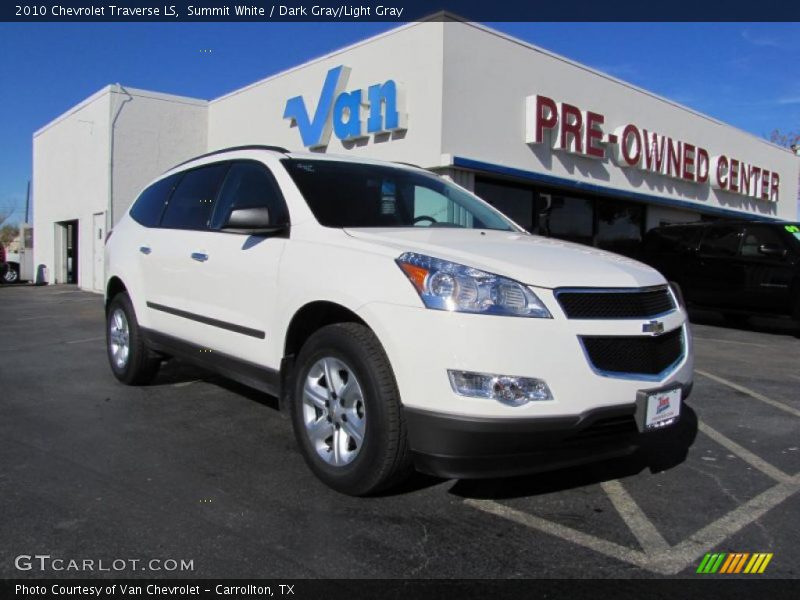 Summit White / Dark Gray/Light Gray 2010 Chevrolet Traverse LS