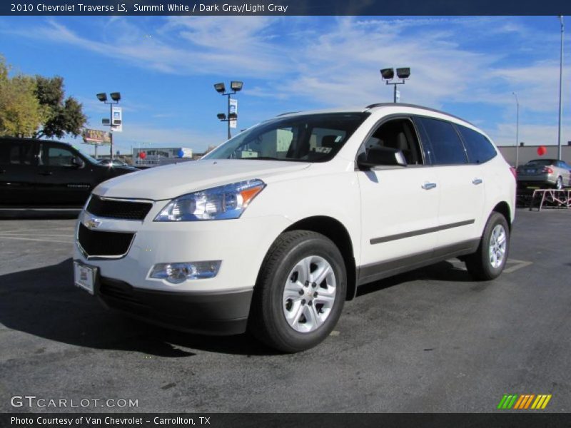 Summit White / Dark Gray/Light Gray 2010 Chevrolet Traverse LS
