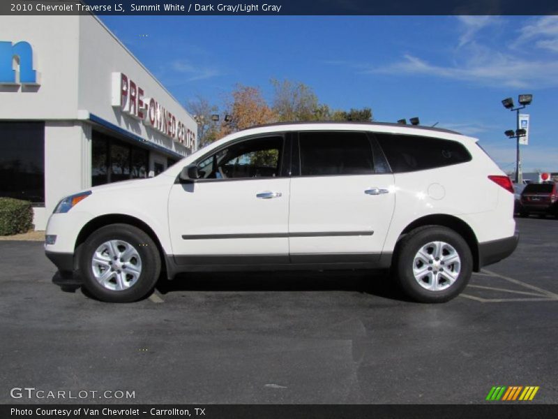 Summit White / Dark Gray/Light Gray 2010 Chevrolet Traverse LS