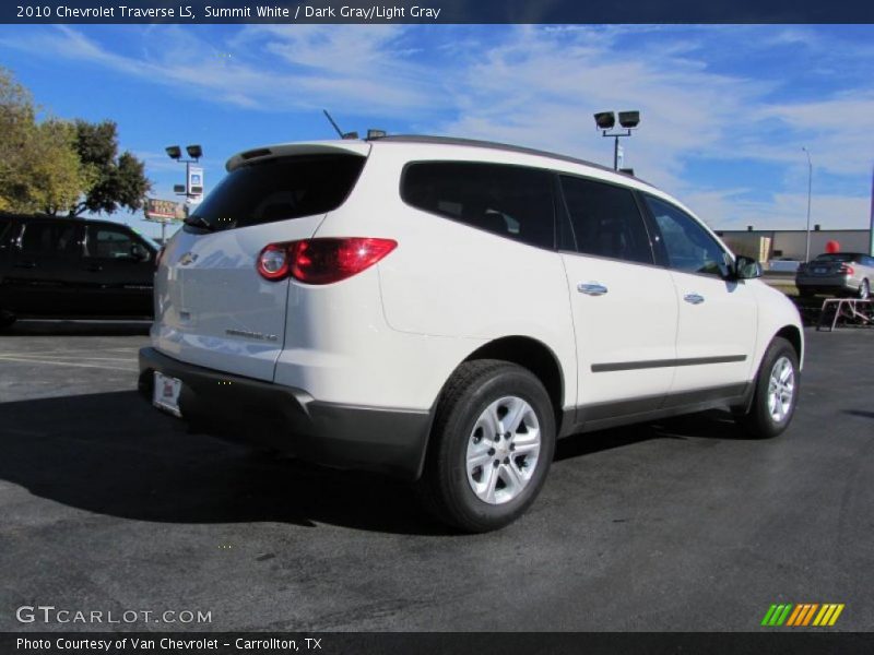 Summit White / Dark Gray/Light Gray 2010 Chevrolet Traverse LS