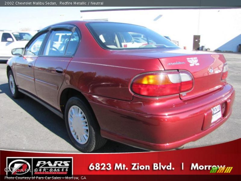 Redfire Metallic / Neutral 2002 Chevrolet Malibu Sedan
