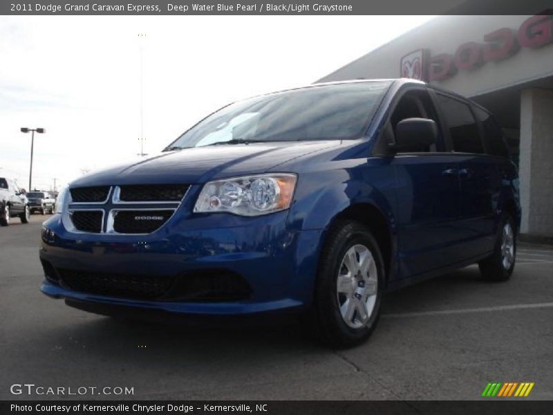 Deep Water Blue Pearl / Black/Light Graystone 2011 Dodge Grand Caravan Express
