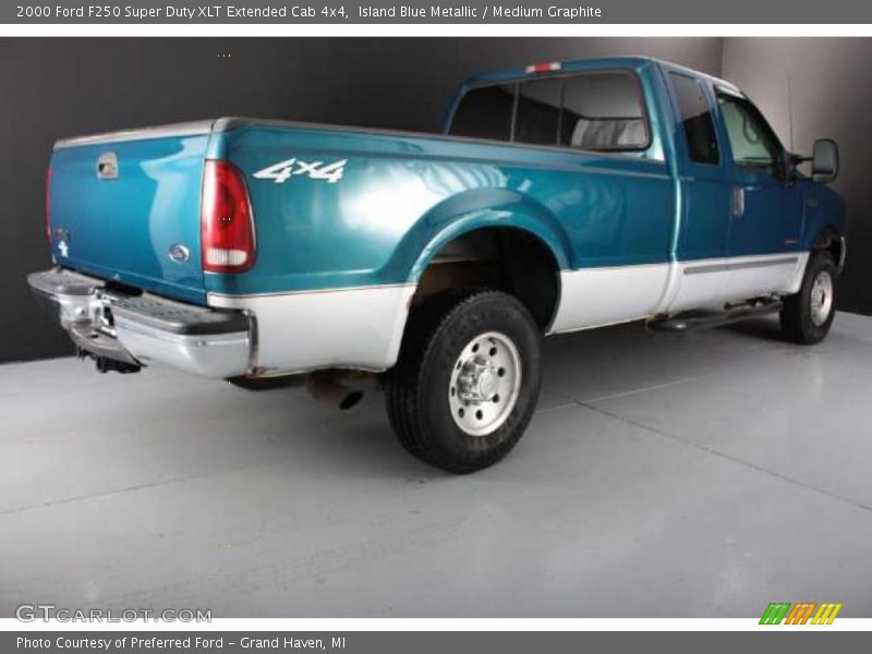 Island Blue Metallic / Medium Graphite 2000 Ford F250 Super Duty XLT Extended Cab 4x4